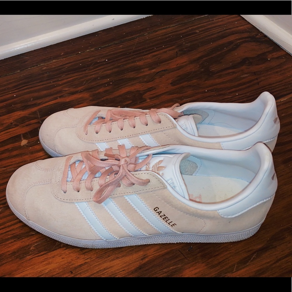 Adidas Pink and White Shoes